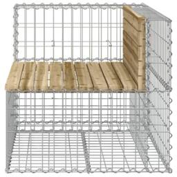 Berkfield Home Beautiful Garden Bench Gabion Design 92x71x65.5 cm Impregnated Wo in Brown - thumbnail 4