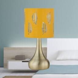 First Choice Lighting Set of 2 Romana - Antique Brass Touch Table Lamps Ochre Fern Shade in Bronze - thumbnail 5