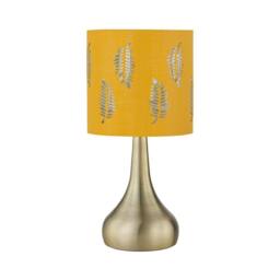 First Choice Lighting Set of 2 Romana - Antique Brass Touch Table Lamps Ochre Fern Shade in Bronze - thumbnail 2