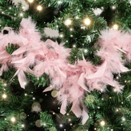 Melody Maison Large Pale Pink Feather Boa Christmas Garland - 182cm (1.82m / 71.6') in Baby Pink - thumbnail 3
