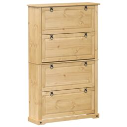 Berkfield Home Shoe Cabinet Corona 99x32x163.5 cm Solid Wood Pine in Brown - thumbnail 2