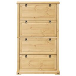Berkfield Home Shoe Cabinet Corona 99x32x163.5 cm Solid Wood Pine in Brown - thumbnail 4