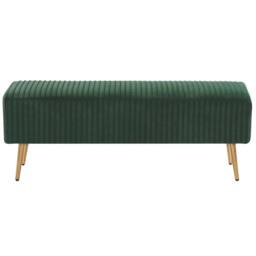 Wyld and Coco Emerald Green Velvet Bench with Gold-Tone Metal Legs 118 x 40 cm - thumbnail 3