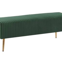 Wyld and Coco Emerald Green Velvet Bench with Gold-Tone Metal Legs 118 x 40 cm - thumbnail 2