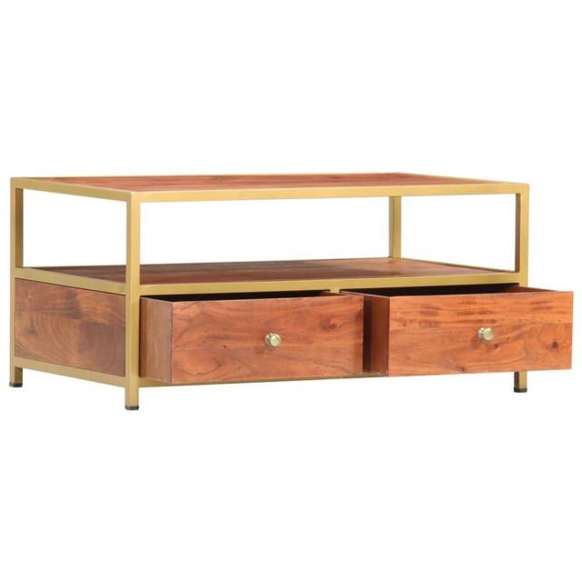 Berkfield Home Coffee Table 90x50x40 cm Solid Acacia Wood in Brown - Size: 90 x 50 x 40 cm - image 1