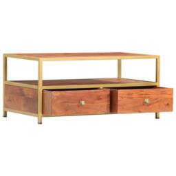 Berkfield Home Coffee Table 90x50x40 cm Solid Acacia Wood in Brown - Size: 90 x 50 x 40 cm - thumbnail 1
