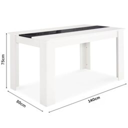 KOSY KOALA Dining Table & 4 Chairs Set White Black Table With 4 Cream Chairs Dining Room Furniture in Brown - thumbnail 9