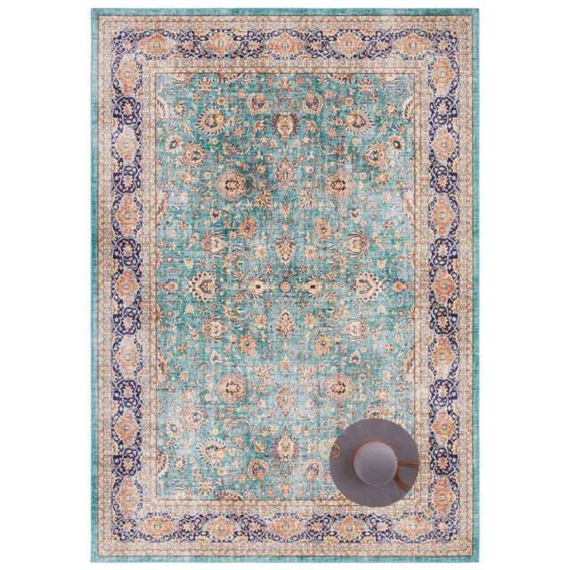 THE RUGS Keshan Maschad Oriental Optic Rug & Runner Vintage Persian Style Rug in Green - Size: 80 cm x 150 cm - image 1