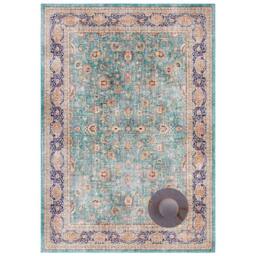 THE RUGS Keshan Maschad Oriental Optic Rug & Runner Vintage Persian Style Rug in Green - Size: 80 cm x 150 cm - thumbnail 1