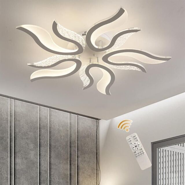 Garwarm 50W LED Flush Mount Ceiling Chandelier for Living Room & Bedroom in White - image 1
