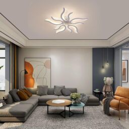 Garwarm 50W LED Flush Mount Ceiling Chandelier for Living Room & Bedroom in White - thumbnail 5