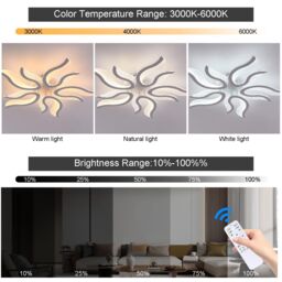 Garwarm 50W LED Flush Mount Ceiling Chandelier for Living Room & Bedroom in White - thumbnail 2