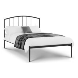 Ashfield Satin Grey Curved Metal Low End Bed Frame in Charcoal - Size: Double - thumbnail 3