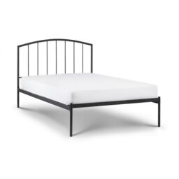 Ashfield Satin Grey Curved Metal Low End Bed Frame in Charcoal - Size: Double - thumbnail 4
