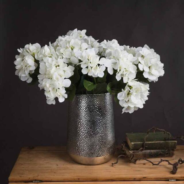 Lemon Pavilion Furniture and Decor White Hydrangea Bouquet Artificial Flower - L34 x W34 x H54 cm - Cream