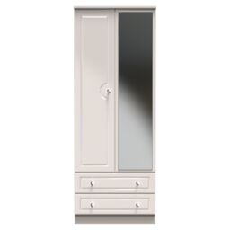 Ready Assembled 2 U Stratford Tall 2 Door 2drw Mirrored Wardrobe (Ready Assembled) in Taupe - thumbnail 1