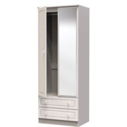 Ready Assembled 2 U Stratford Tall 2 Door 2drw Mirrored Wardrobe (Ready Assembled) in Taupe - thumbnail 5