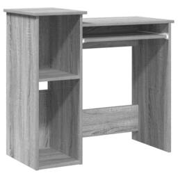Berkfield Home Desk with Shelves Grey Sonoma 84x40x78 cm Engineered Wood - Size: 84 x 40 x 78 cm - thumbnail 1