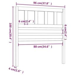 Berkfield Home Bed Headboard Black 96x4x100 cm Solid Wood Pine - Size: 96 x 4 x 100 cm - thumbnail 5