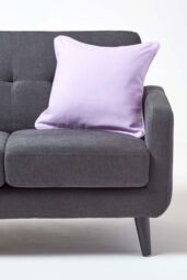 Homescapes Cotton Plain Cushion Cover in Mauve - Size: 60 cm x 60 cm - thumbnail 4