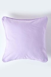 Homescapes Cotton Plain Cushion Cover in Mauve - Size: 60 cm x 60 cm - thumbnail 1