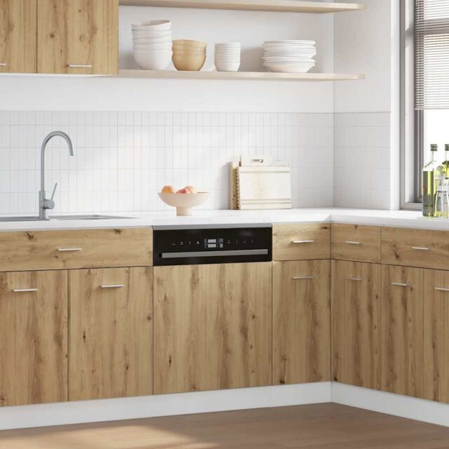 Berkfield Home Dishwasher Panel Artisan Oak 60x1.5x67 cm Engineered Wood in Brown - image 1