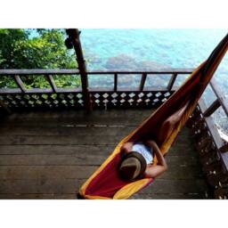 Ticket To The Moon King Size Hammock - Garden Hammock in Burgundy - thumbnail 3