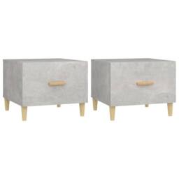 Berkfield Home Sturdy Coffee Tables 2 pcs Concrete Grey 50x50x40 cm Engineered Wood - Size: 50 x 50 x 40 cm - thumbnail 3
