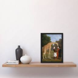 Artery8 Nubian Giraffe Oil Painting Agasse Framed Wall Art Print - Size: A4 - thumbnail 2