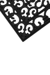 JVL Lexi Wrought Iron Effect Rubber Step Mat, 25x75cm, Set of 3 in Black - Size: 25 cm x 75 cm - thumbnail 5
