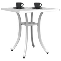 Berkfield Home Garden Table White 53x53x53 cm Cast Aluminium - Size: 53 x 53 x 53 cm - thumbnail 4
