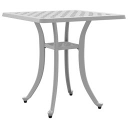 Berkfield Home Garden Table White 53x53x53 cm Cast Aluminium - Size: 53 x 53 x 53 cm - thumbnail 2