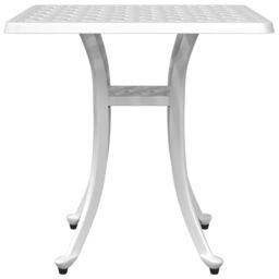 Berkfield Home Garden Table White 53x53x53 cm Cast Aluminium - Size: 53 x 53 x 53 cm - thumbnail 5