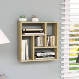 Berkfield Home Wall Shelf Sonoma Oak 45.1x16x45.1 cm Engineered Wood in Light Oak - thumbnail 2