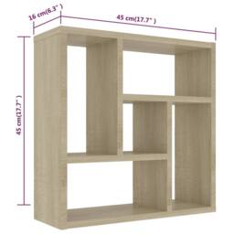 Berkfield Home Wall Shelf Sonoma Oak 45.1x16x45.1 cm Engineered Wood in Light Oak - thumbnail 6