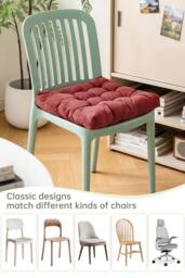Soft Padded Corduroy Home Chair Cushion in Red - Size: 55 cm x 55 cm - thumbnail 5