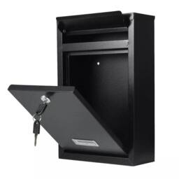 Nordara Simple Outdoor Lockable Letter Post Box Mailbox in Black - Size: 500mm