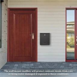 Nordara Simple Outdoor Lockable Letter Post Box Mailbox in Black - Size: 500mm - thumbnail 4