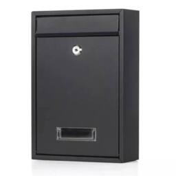 Nordara Simple Outdoor Lockable Letter Post Box Mailbox in Black - Size: 500mm - thumbnail 5