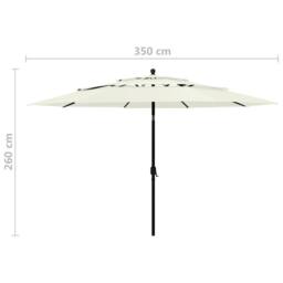 Berkfield Home Harmful 3-Tier Parasol with Aluminium Pole Sand 3.5 m in Beige - thumbnail 8