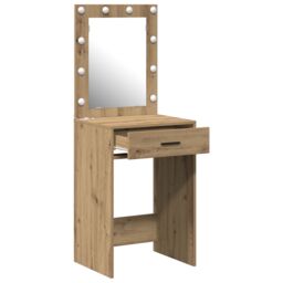 Berkfield Home Dressing Table with LED Lights Artisan Oak 50x41x135 cm in Brown - Size: 50 x 41 x 135 cm - thumbnail 4