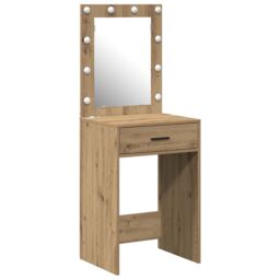 Berkfield Home Dressing Table with LED Lights Artisan Oak 50x41x135 cm in Brown - Size: 50 x 41 x 135 cm - thumbnail 2