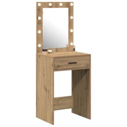 Berkfield Home Dressing Table with LED Lights Artisan Oak 50x41x135 cm in Brown - Size: 50 x 41 x 135 cm - thumbnail 3