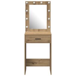 Berkfield Home Dressing Table with LED Lights Artisan Oak 50x41x135 cm in Brown - Size: 50 x 41 x 135 cm - thumbnail 5