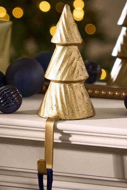 Dibor Gold Fir Tree Stocking Hook for Fireplace Christmas Stocking Holder - Size: 1 Pack - image 1