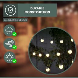 Marco Paul 4.35m Multicoloured Solar Powered Festoon String Lights - thumbnail 7