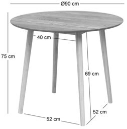 Nordlys Round Scandinavian Design Dining Table Wood in Black - thumbnail 5
