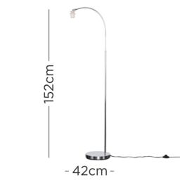 ValueLights Curva Silver Floor Lamp Base - thumbnail 4