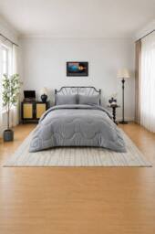 Dyzi 10.5 Tog Supersoft Microfibre Duvet - Coverless or Covered Set in Grey - Size: King