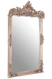 Orsina Silver Wall Mirror With Thick Moulded Frame, Hanging Mirror, Decorative Antique Wall Mirror With Foliage Motif - thumbnail 2